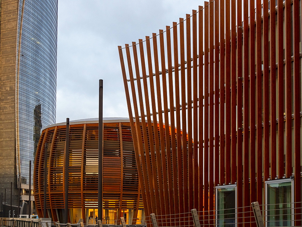 Porta Nuova, Pavillion at sunrise, Milan, Lombardy, Italy, Europe