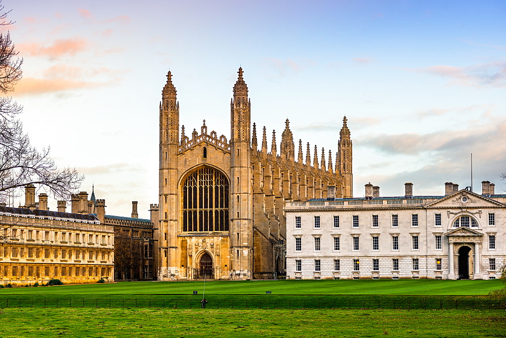 King College Chapel in late evening light, University of Cambridge, Cambridgeshire, England, United Kingdom, Europe