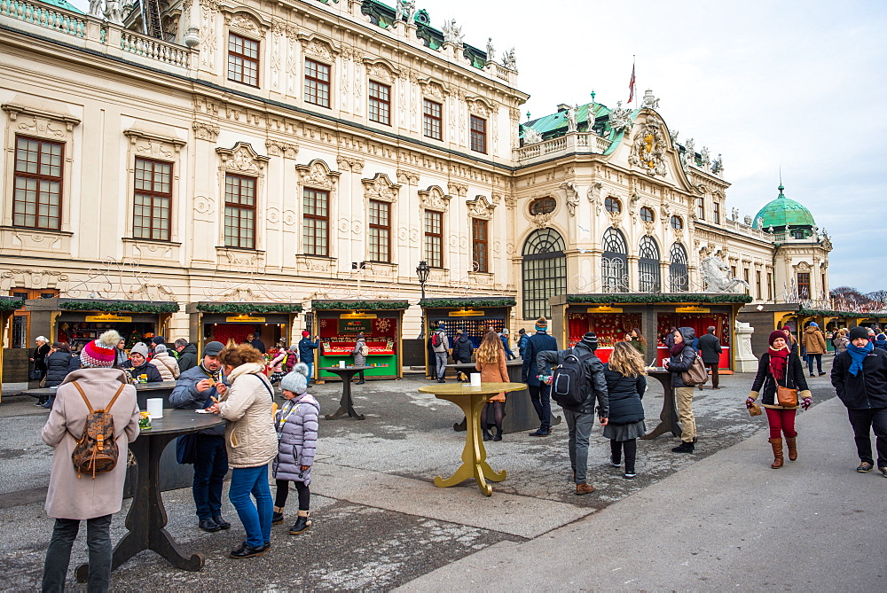 Christmas Market at Belvedere Palace, Vienna, Austria, Europe