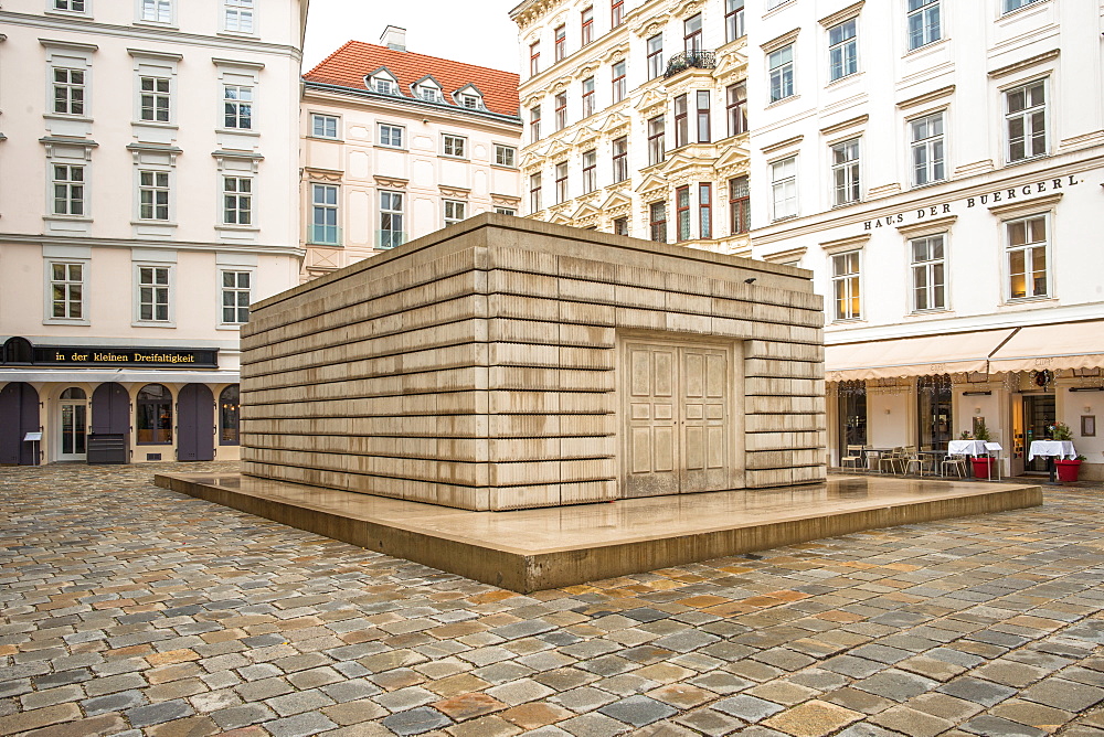 Judenplatz Holocaust Memorial (The Nameless Library), in the Judenplatz square, Vienna, Austria, Europe