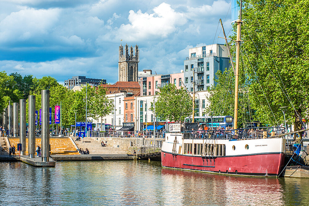 Views of Bristol city skyline from Harbourside, Bristol, Avon, England, United Kingdom, Europe