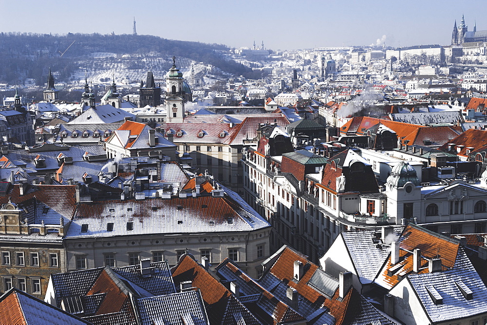 City from the Astronomical Clock Tower, Prague, Czech Republic, Europe