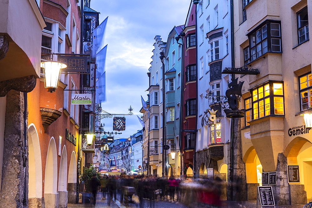 Tourists in the main street of Innsbruck, Tyrol, Austria, Europe