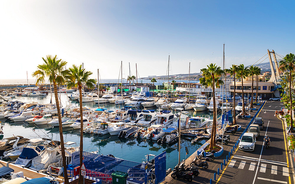 Boating port with larger sailboats in Tenerife, Canary Islands, Spain, Atlantic, Europe