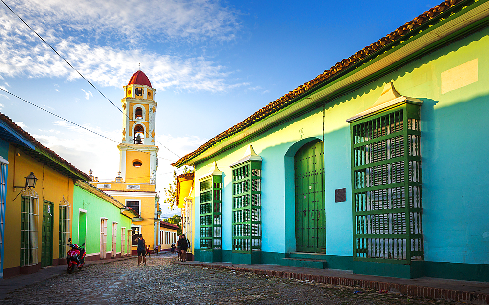 View of Bell Tower and Trinidad, UNESCO World Heritage Site, Sancti Spiritus, Cuba, West Indies, Caribbean, Central America