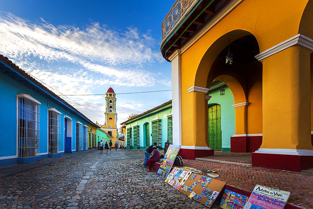 View of Bell Tower and Trinidad, UNESCO World Heritage Site, Sancti Spiritus, Cuba, West Indies, Caribbean, Central America