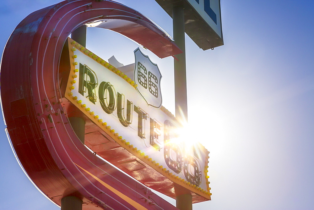 Route 66 Motel Sign, Kingman, Arizona, United States of America, North America