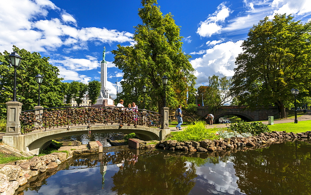 Monument of Freedom from Bastion Hill Park, Riga, Latvia, Baltic States, Europe