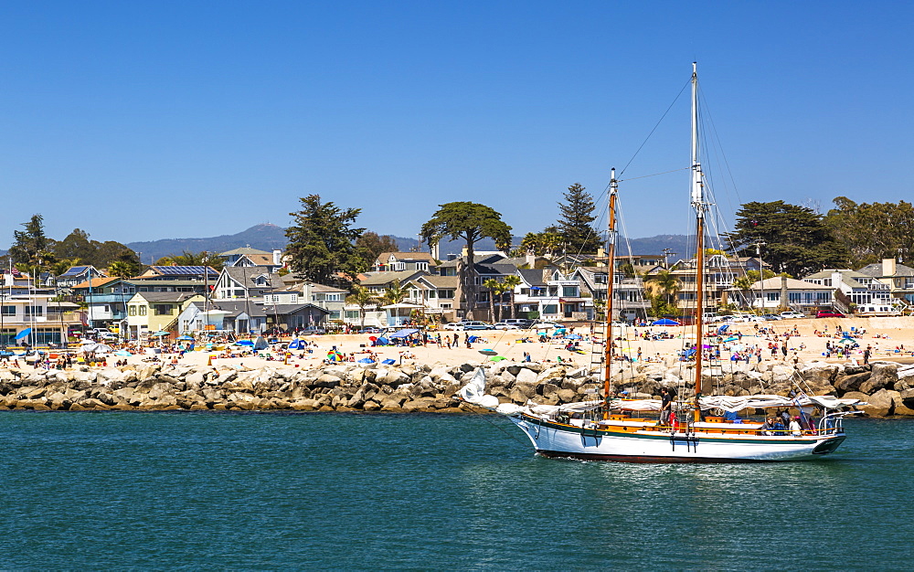 Santa Cruz Yacht Club at Santa Cruz harbor, Santa Cruz, California, United States of America, North America