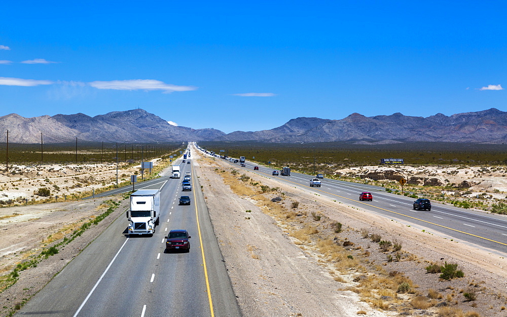 View of highway 15 near Las Vegas, Nevada, United States of America, North America