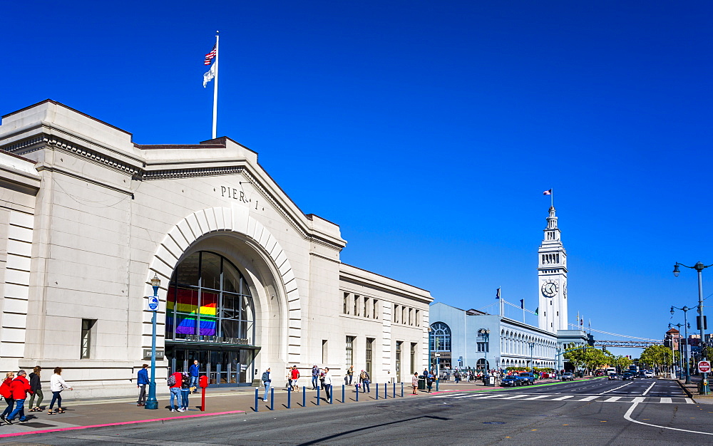 Pier 1 and Ferry Building, San Francisco, California, United States of America, North America