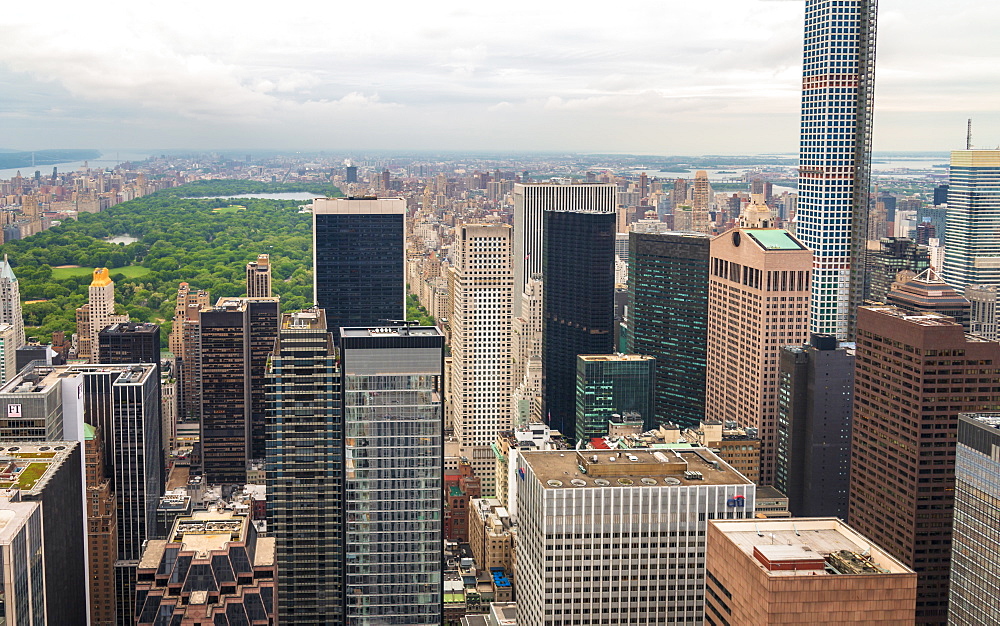 Central Park, Manhattan from Top of The Rock, New York, United States of America, North America