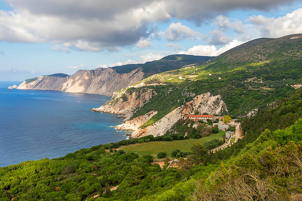 Monastery of Kipoureon on the west side of the Paliki Peninsula, Kefalonia, Ionian Islands, Greek Islands, Greece, Europe