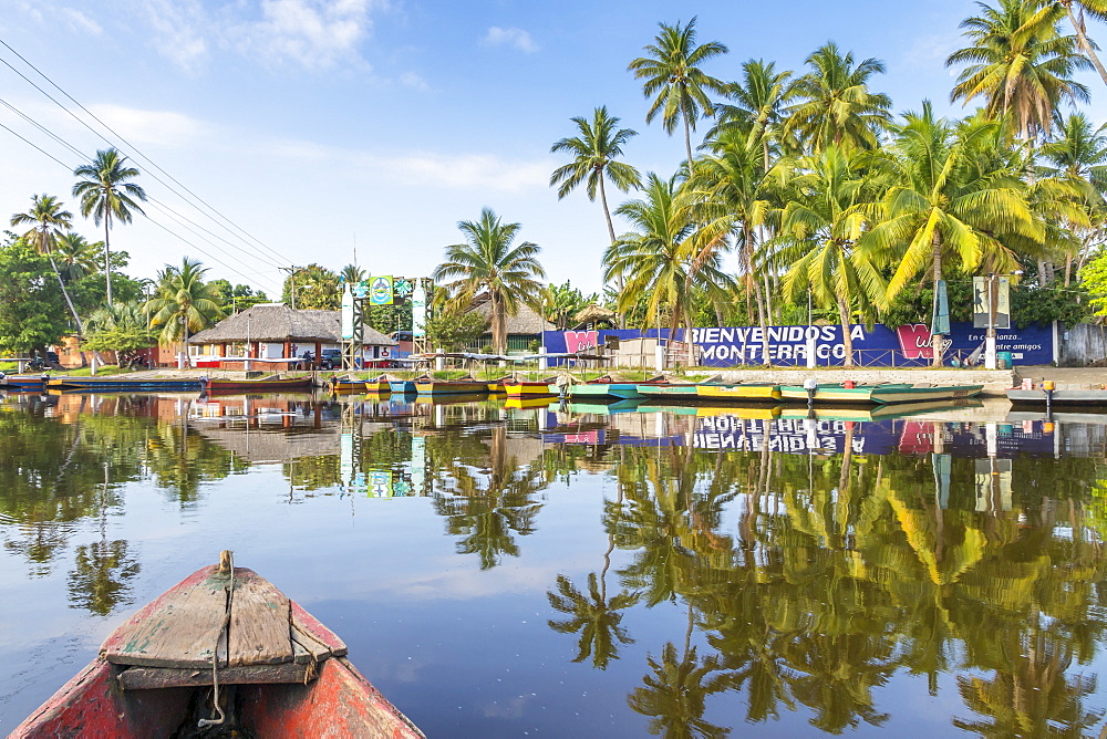 The riverside entrance to Monterrico, a small town at the Pacific Ocean in Guatemala, Central America