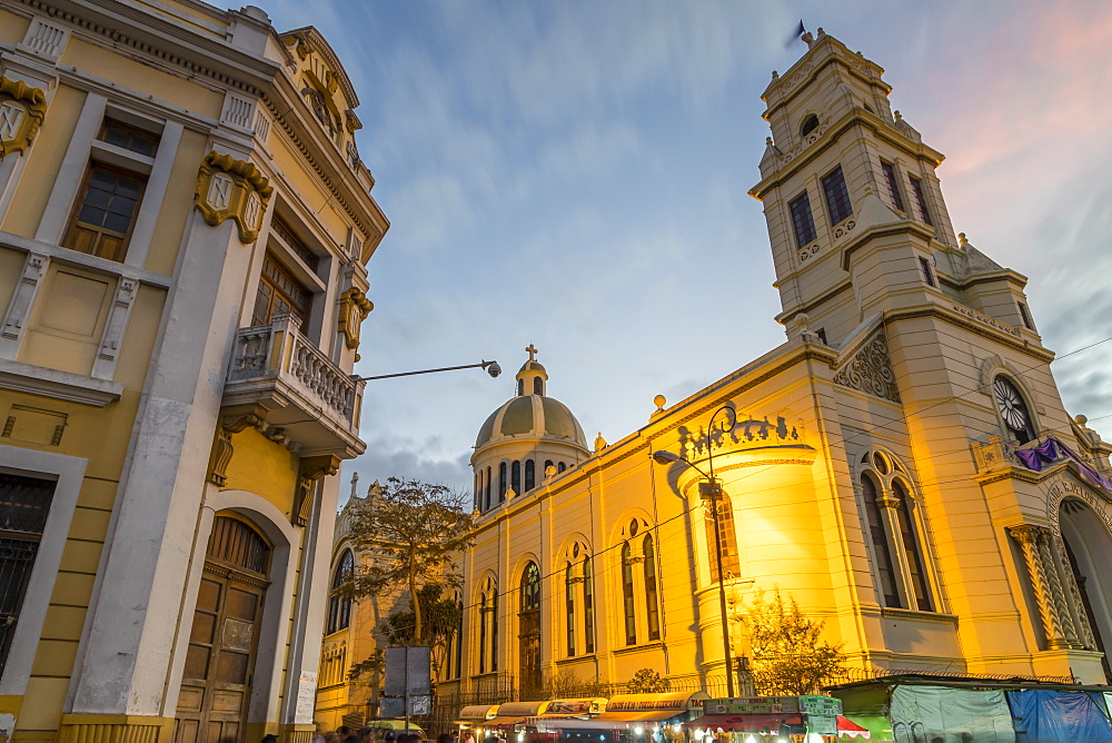 The Tipografia building and the Church Our Lady of Remedies at Zona 1 (city centre) in Guatemala City, Guatemala, Central America