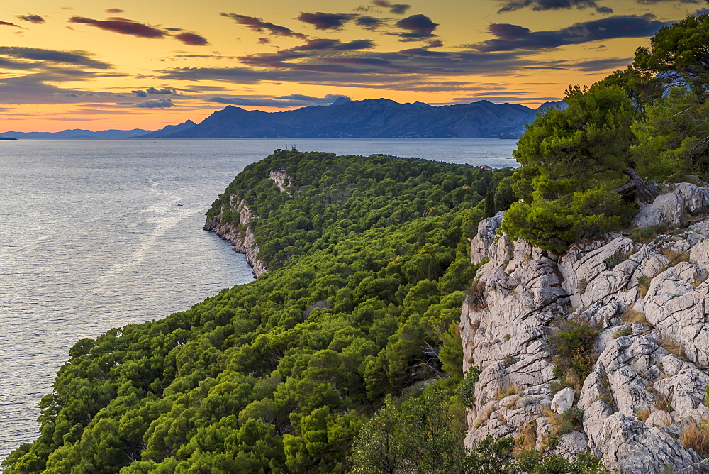 Cape Osejava during sunset, Croatia, Europe