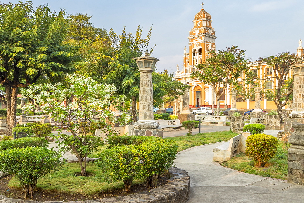 The Xalteva Church seen from Xalteva Park in Granada, Nicaragua, Central America