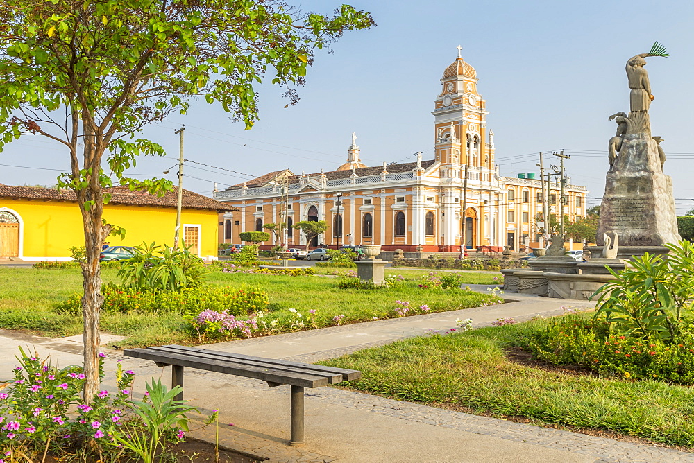 The Xalteva Church seen from Xalteva Square in Granada, Nicaragua, Central America