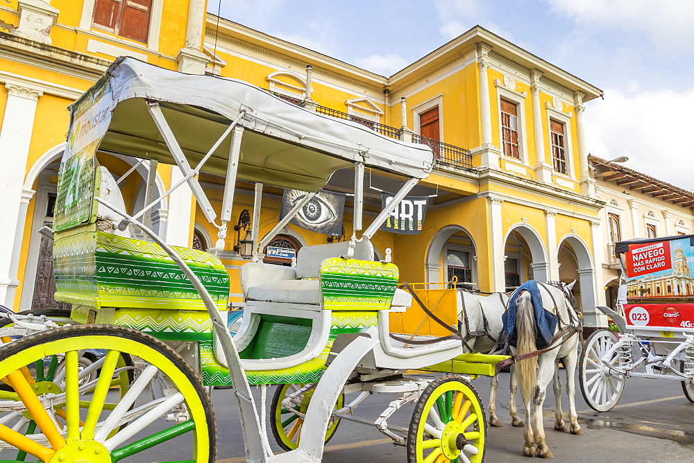 Typical horse carriage at the main square of Granada, Nicaragua, Central America