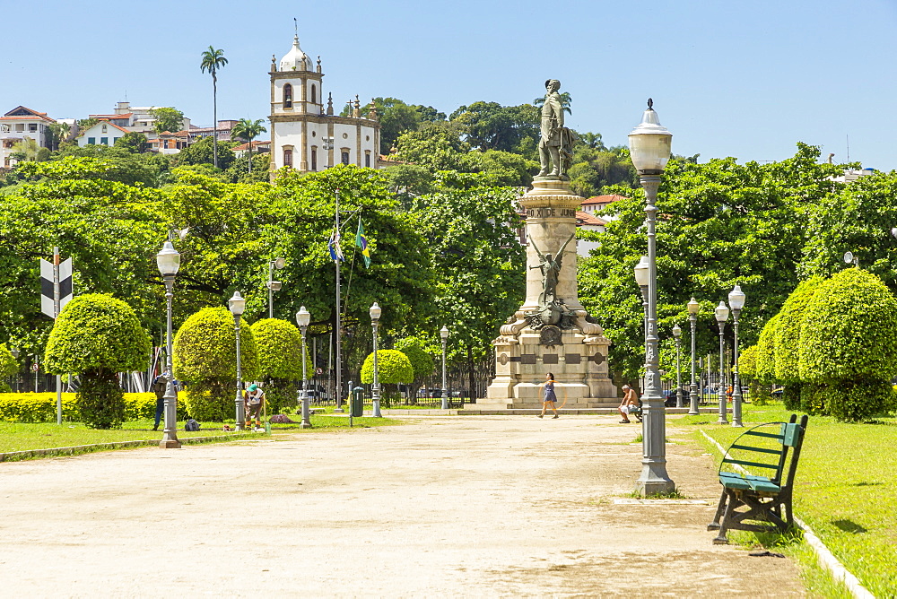 View from Paris Square to the Church of Our Lady of Glory Outeiro, Rio de Janeiro, Brazil, South America