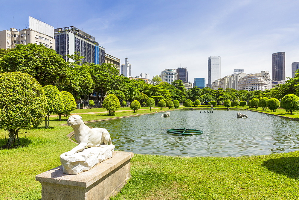 View from Paris Square to the city centre, Rio de Janeiro, Brazil, South America