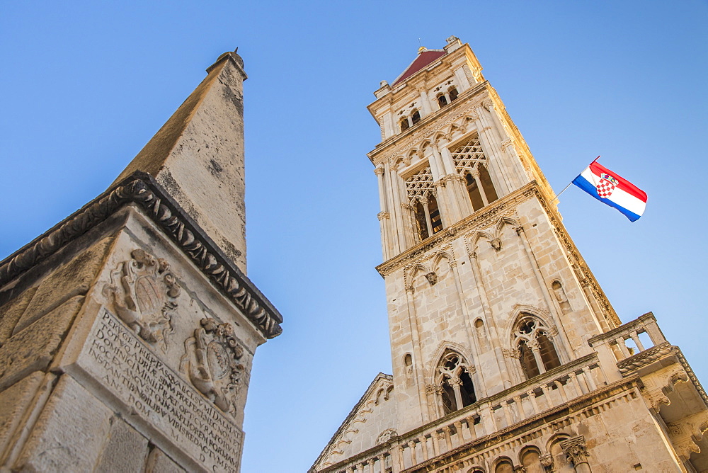 Cathedral of St. Lawrence inside the old town of Trogir, UNESCO World Heritage Site, Croatia, Europe