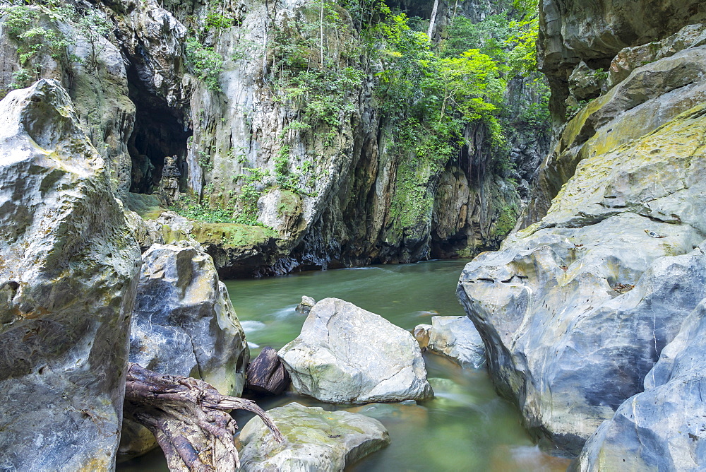 Inside the canyon El Boqueron, El Estor, Izabal, Guatemala, Central America