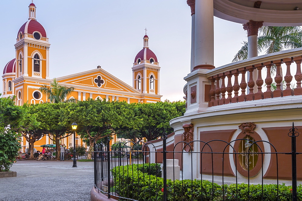 The Cathedral of Granada seen from the main square, Granada, Nicaragua, Central America