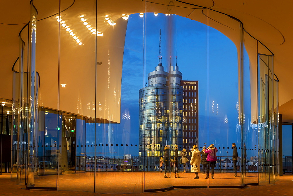 View from the Plaza of the Elbphilharmonie building, Hamburg, Germany, Europe