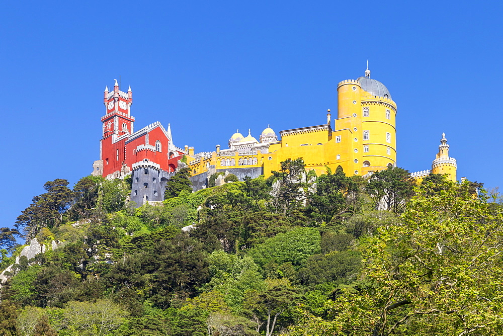 The Pena Palace, UNESCO World Heritage Site, near Sintra, Portugal, Europe