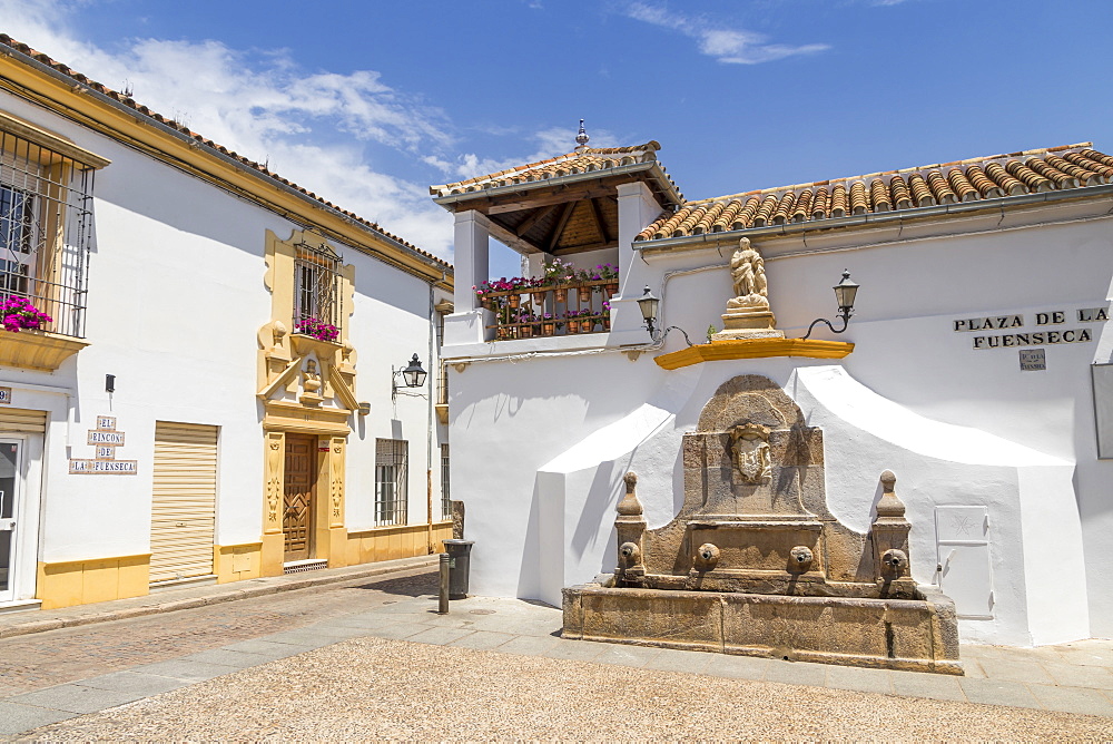 Small square (Plaza de la Fuenseca) in the San Pablo neighbourhood, Cordoba, Andalusia, Spain, Europe