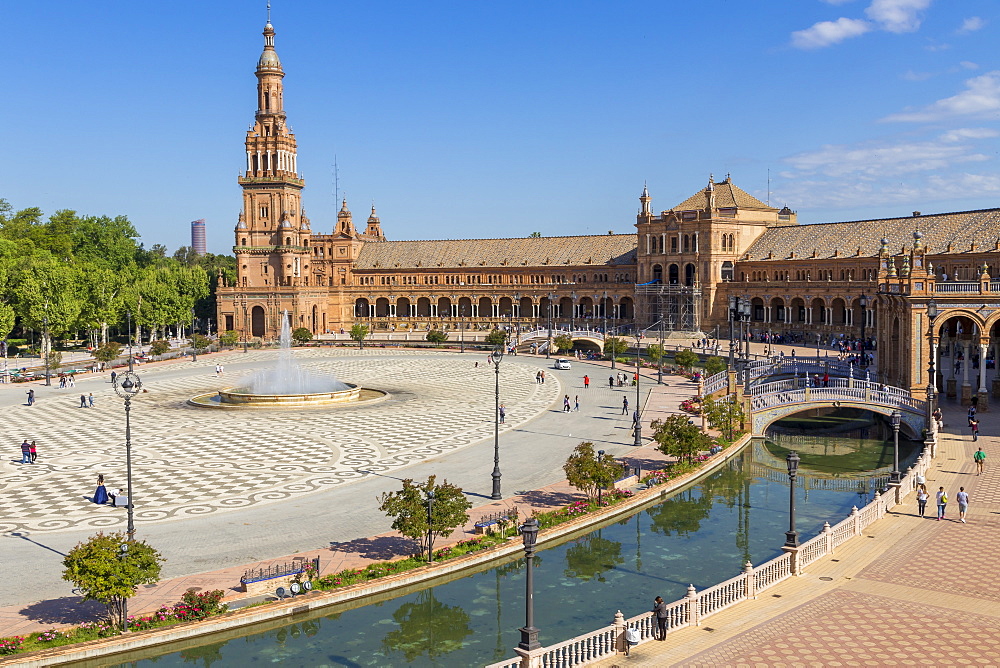 Plaza de Espana, Seville, Andalusia, Spain, Europe