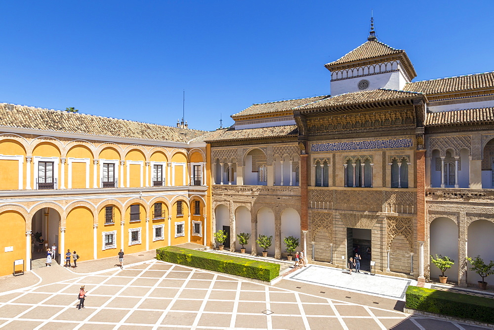 Palacio del Rey Don Pedro inside the Royal Alcazars, UNESCO World Heritage Site, Seville, Andalusia, Spain, Europe