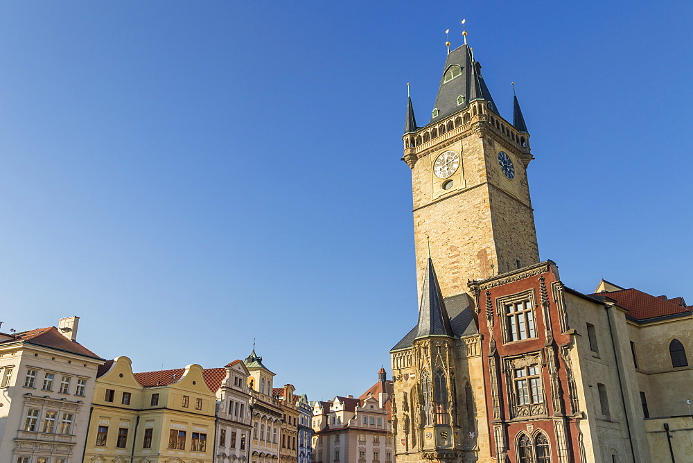 The old town hall seen from the old town market square, UNESCO World Heritage Site, Prague, Bohemia, Czech Republic, Europe