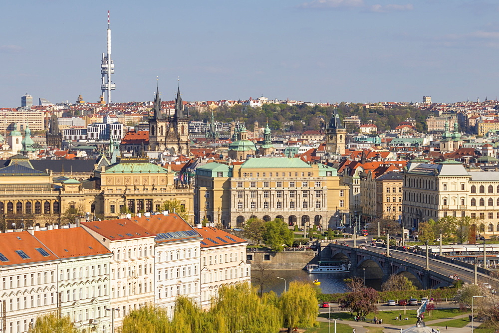 View from Prague Castle to the old town, UNESCO World Heritage Site, Prague, Bohemia, Czech Republic, Europe