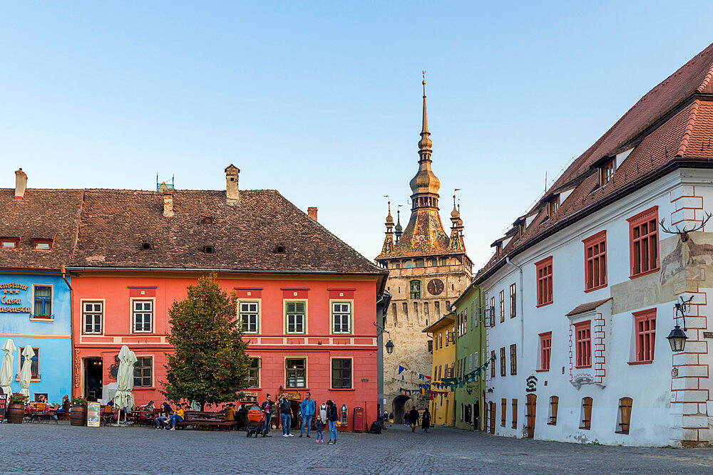 Clock Tower (Turnul cu Ceas), Sighisoara, UNESCO World Heritage Site, Mures County, Transylvania Region, Romania, Europe