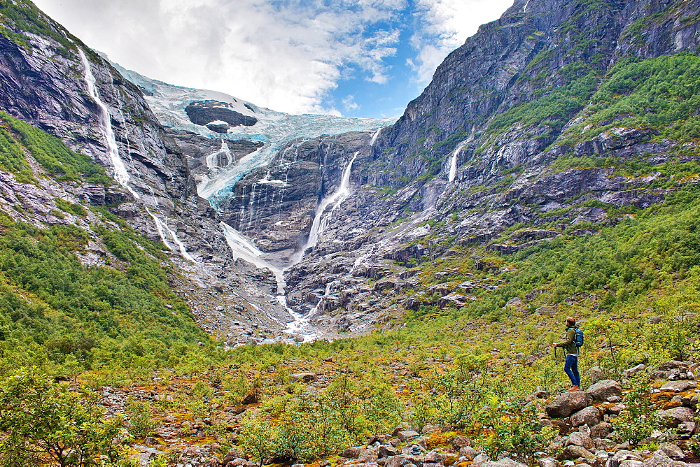 Kjenndal Glacier and surroundings, Norway, Scandinavia, Europe