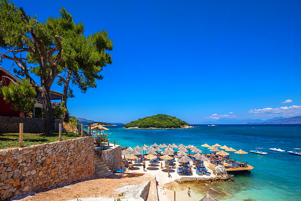 Tre Ishujt Beach, Ksamil, South coast, Albania, Europe