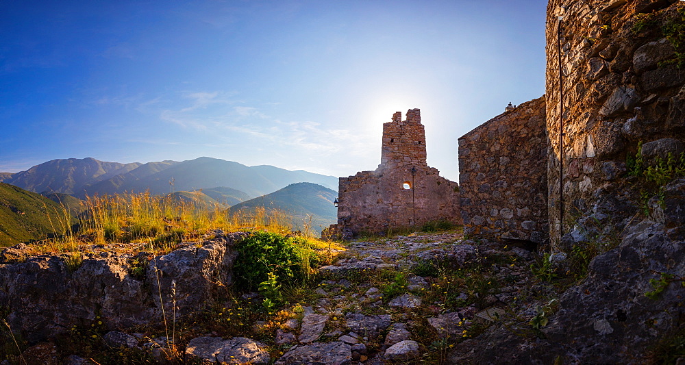 The ruins of the old castle, Himara, South coast, Albania, Europe