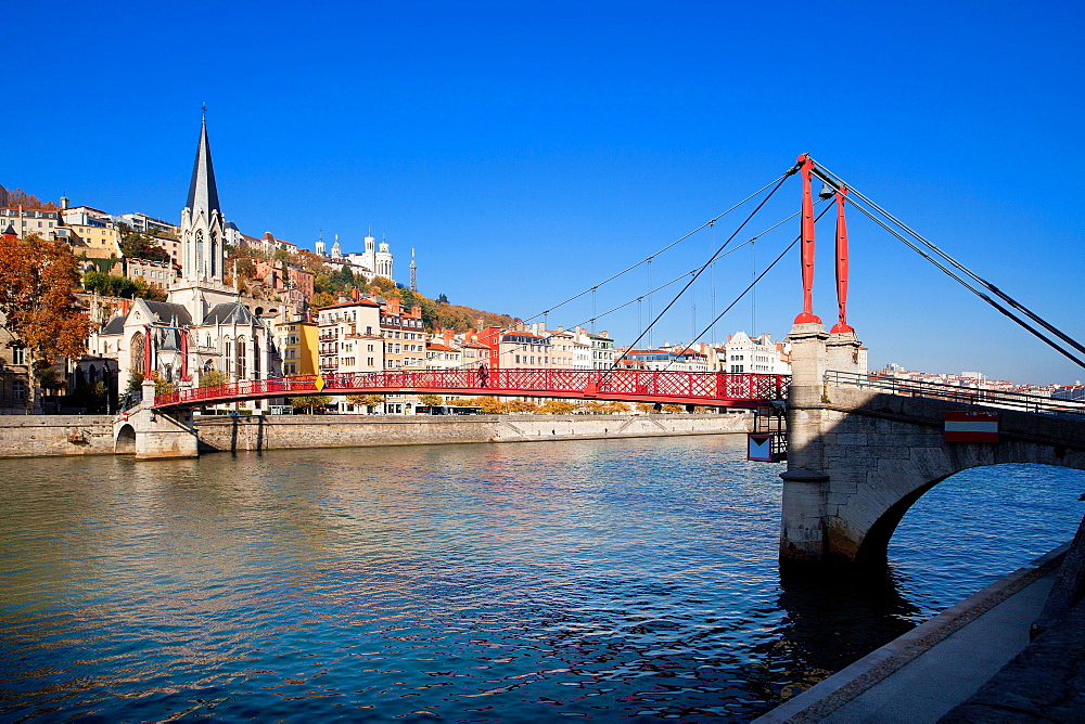 Pont San George, Lyon, Auvergne-Rhone-Alpes, France, Europe