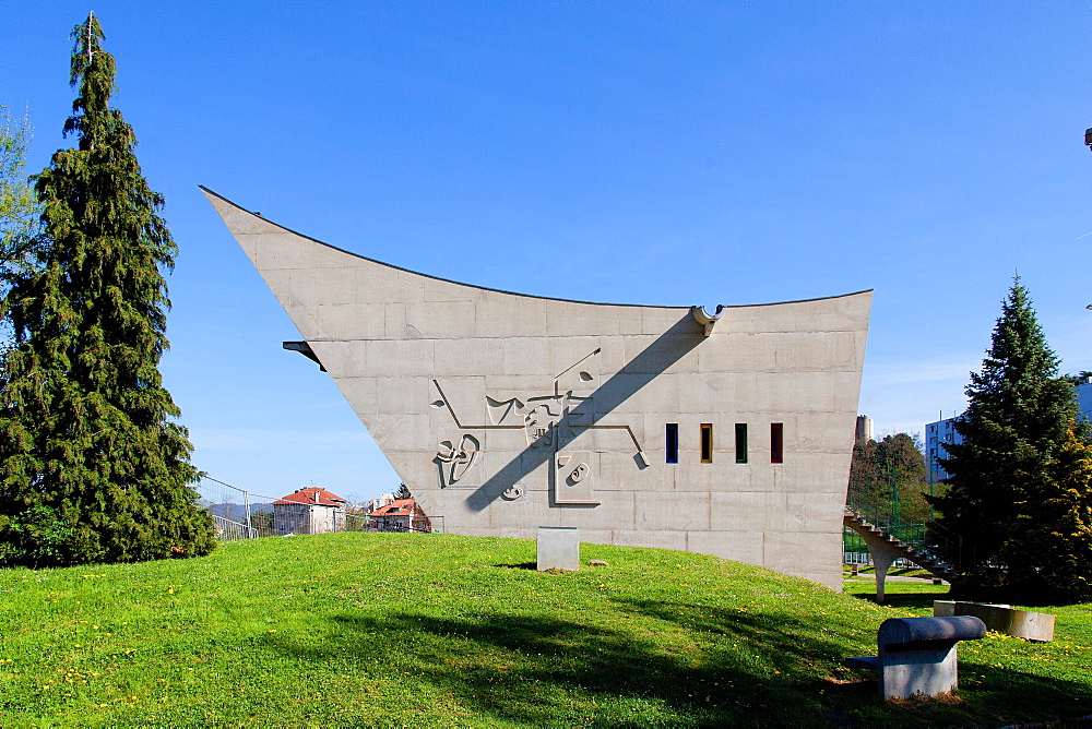 Le Corbusier's Maison de la Culture, Site Le Corbusier, Firminy, Loire Department, Auvergne-Rhone-Alpes, France, Europe