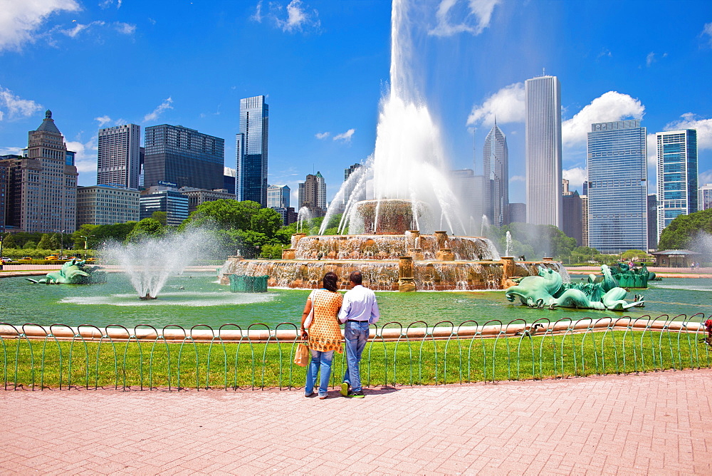 Buckingham fountain, Chicago, Illinois, United States of America, North America