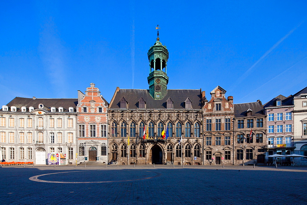 City Hall, Grand Place, Mons, Wallonia, Belgium, Europe