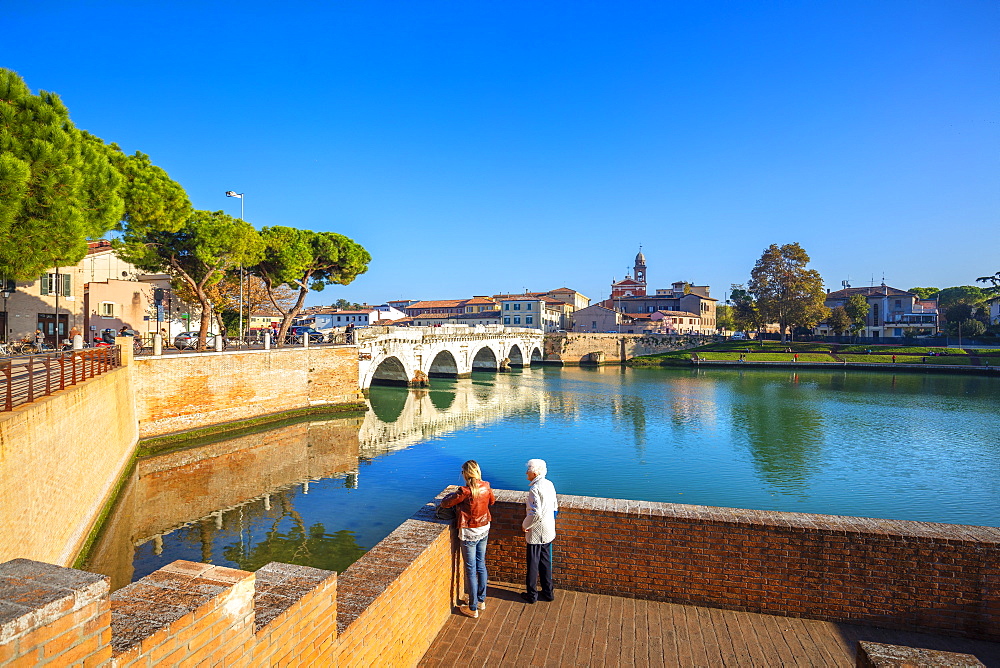 The Bridge of Tiberius, Rimini, Emilia Romagna, Italy, Europe