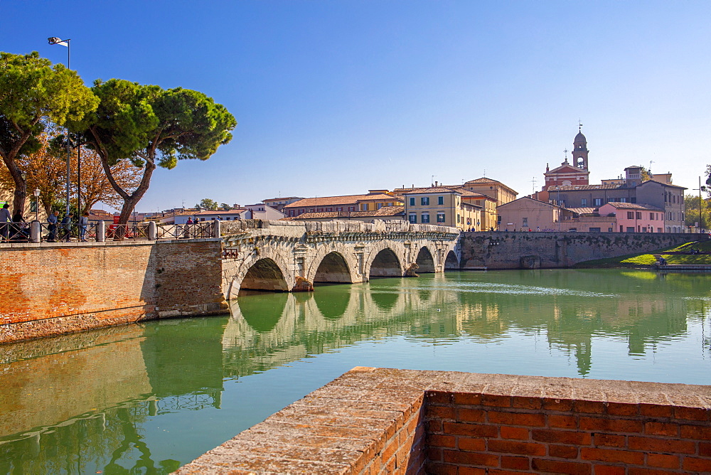 The Bridge of Tiberius, Rimini, Emilia Romagna, Italy, Europe