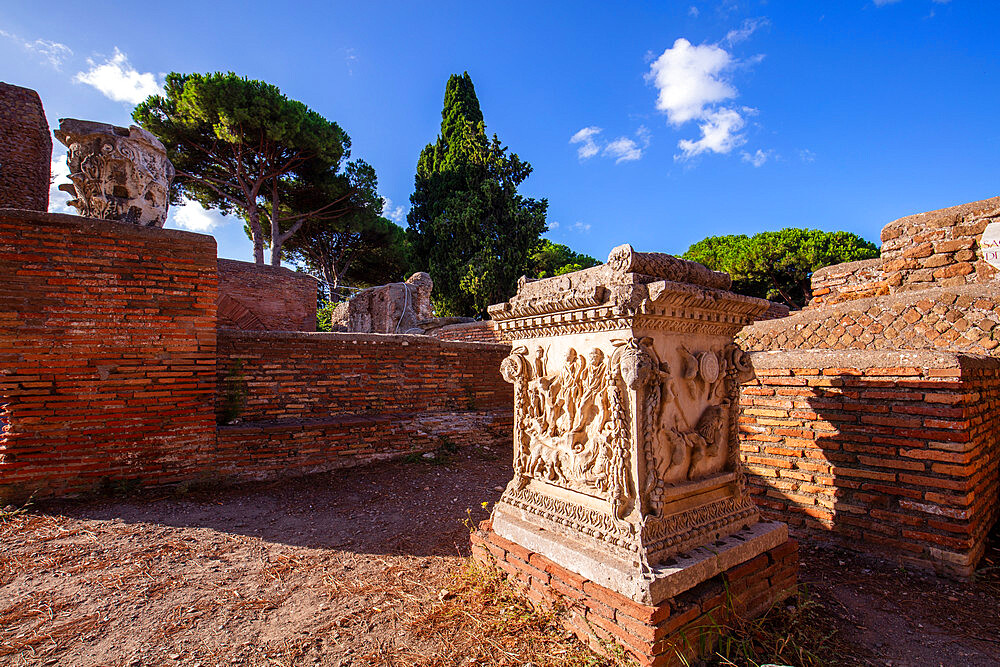 Piazzale delle Corporazioni, Ostia Antica, Rome, Lazio, Italy, Europe