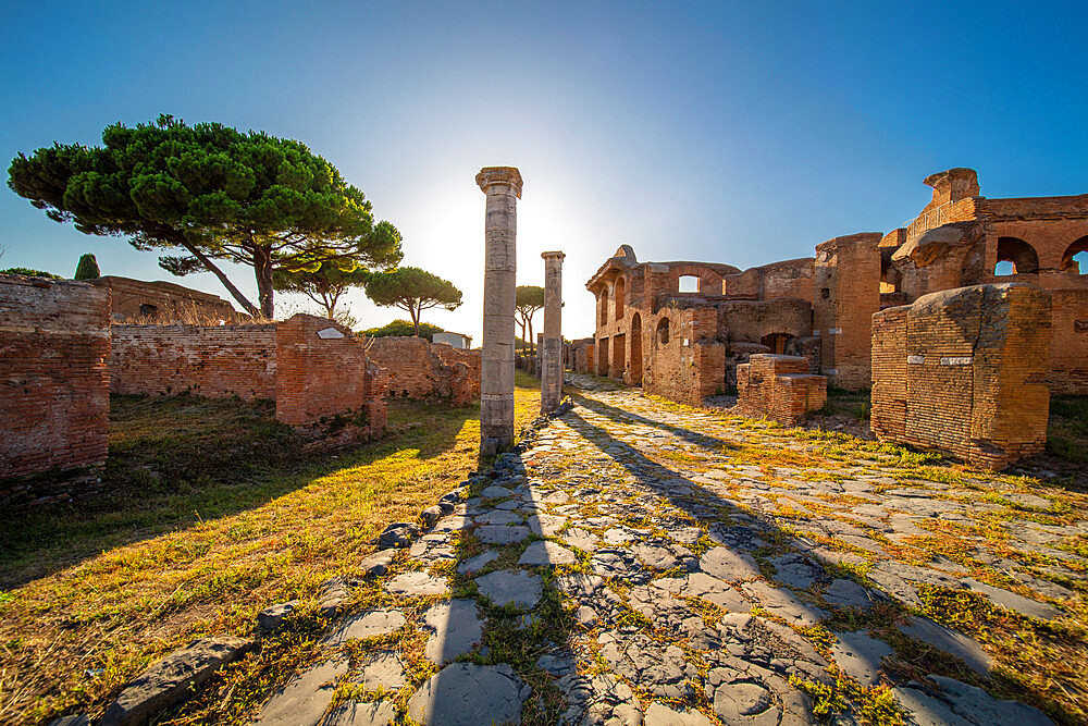 Cardo degli Aurighi, Ostia Antica, Rome, Lazio, Italy, Europe