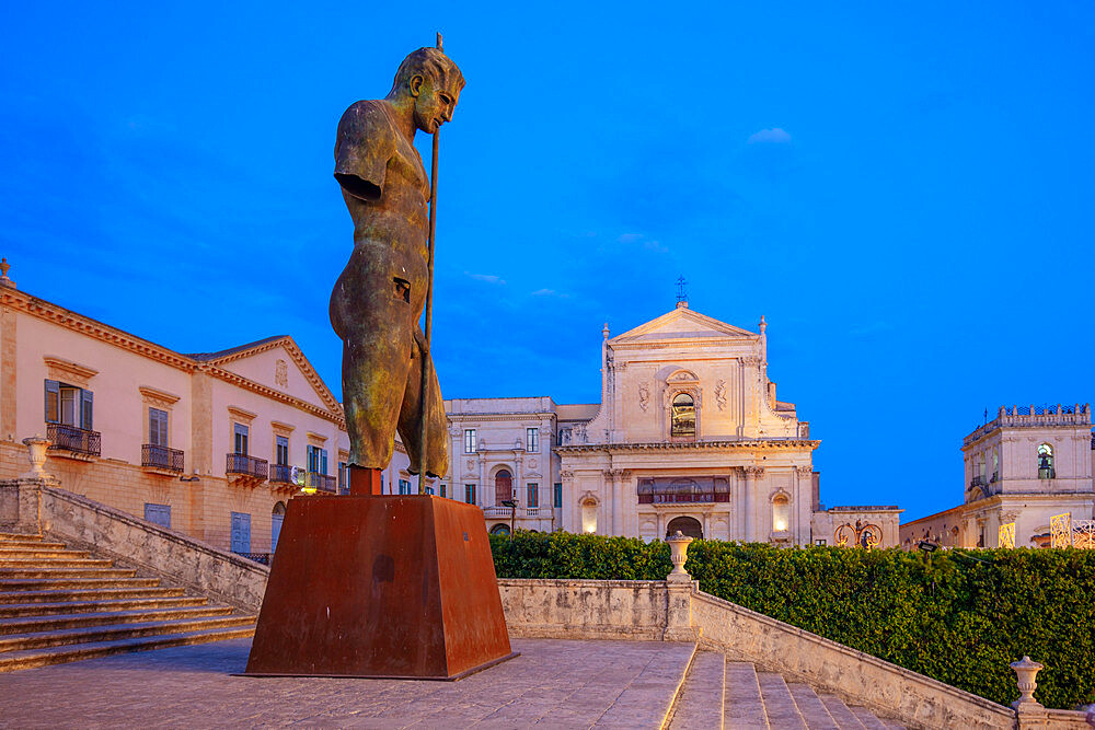 Basilica Santissimo Salvatore and Belvedere Tower, Noto, Siracusa, Sicily, Italy, Europe