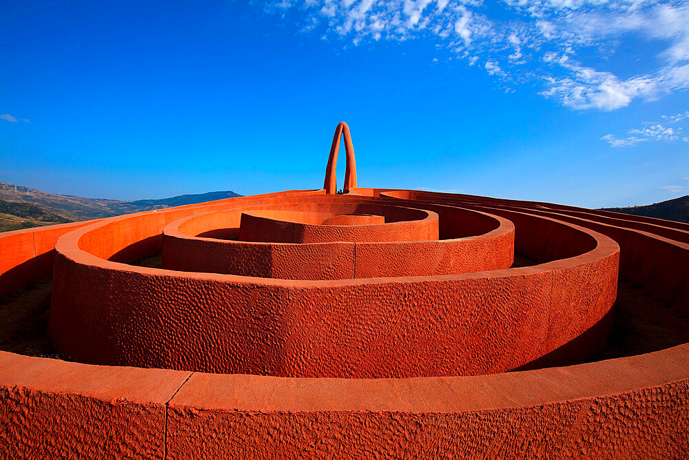 Labirinto d'Ariannna, artwork by Italo Lanfredini, Castel di Lucio, Messina, Sicily, Italy, Europe