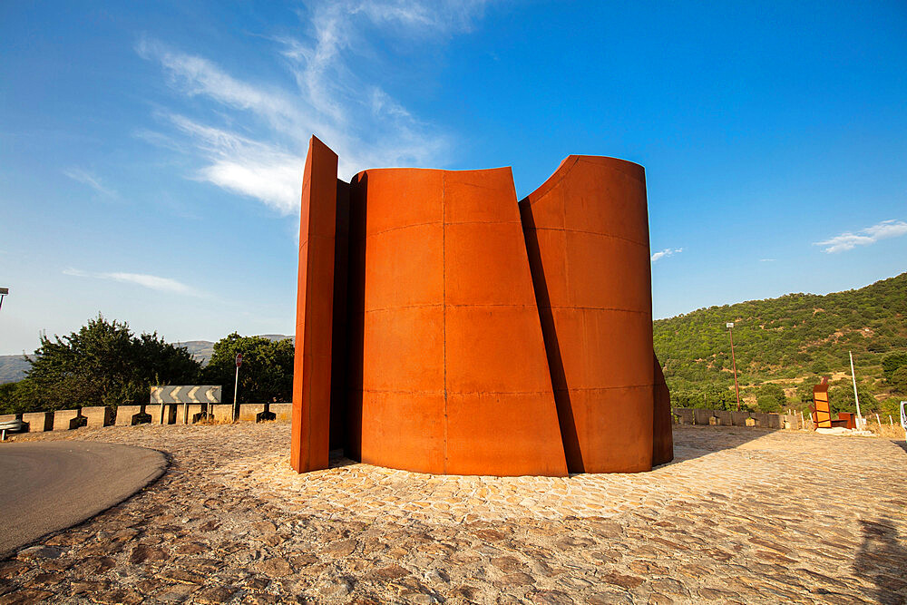 Una Curva Gettata alle Spalle del Tempo, artwork by Paolo Schiavocampo, Castel di Lucio, Messina, Sicily, Italy, Europe